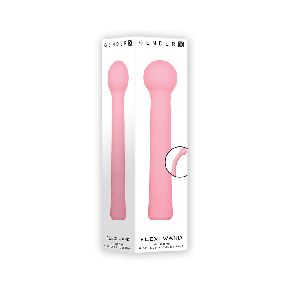 Gender X Flexi Wand Rechargeable Poseable Silicone Vibrator Pink