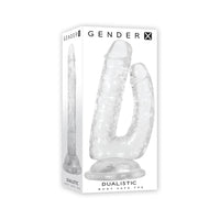 Gender X Dualistic Double-Shafted Dildo With Suction Cup Base Clear