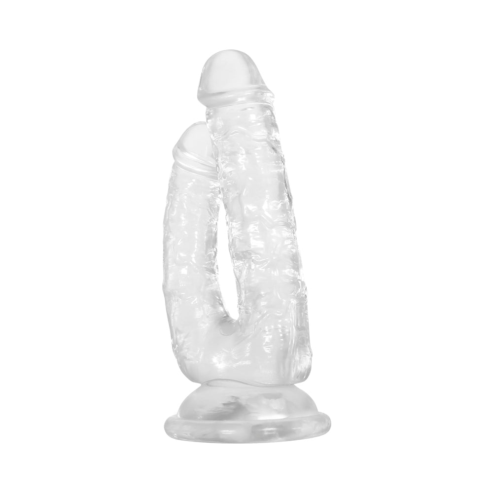 Gender X Dualistic Double-Shafted Dildo With Suction Cup Base Clear