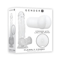 Gender X Clearly Combo 2-Piece 7.25 in. Realistic Dildo and Anal Entry Stroker Set Clear