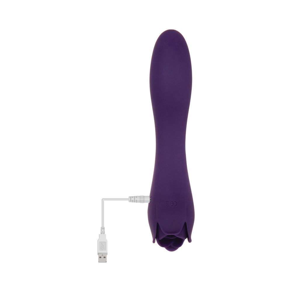 Evolved Thorny Rose Rechargeable Silicone Dual-Ended Vibrator Purple