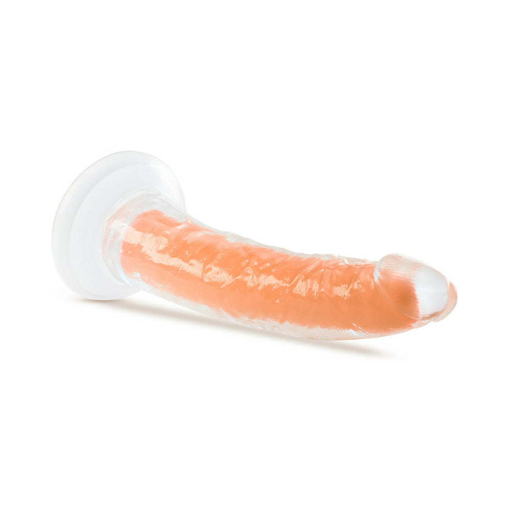 Blush Neo Elite Glow in the Dark Lavo 7 in. Silicone Dual Density Dildo with Suction Cup Neon Orange