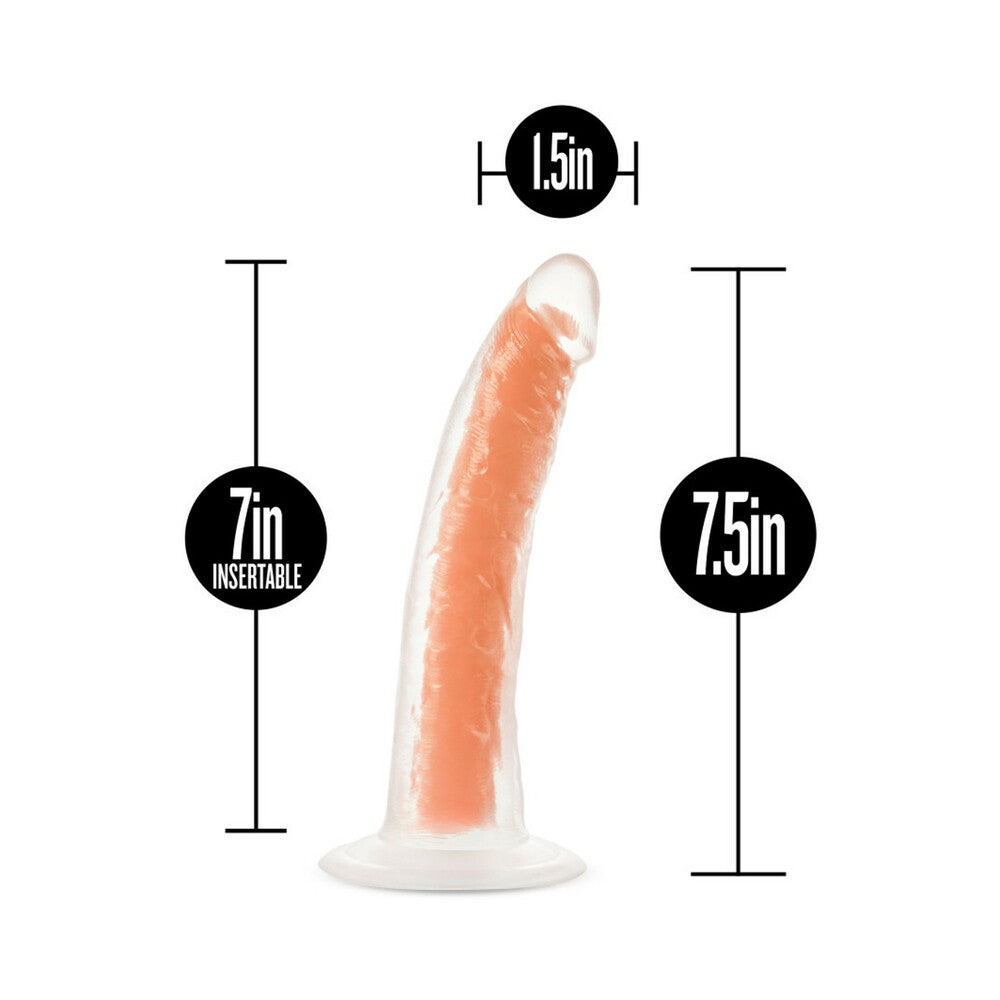 Blush Neo Elite Glow in the Dark Lavo 7 in. Silicone Dual Density Dildo with Suction Cup Neon Orange