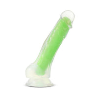 Blush Neo Elite Glow in the Dark Viper 7 in. Silicone Dual Density Dildo with Suction Cup Neon Green