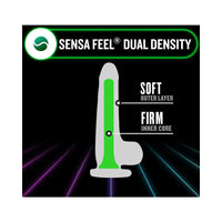 Blush Neo Elite Glow in the Dark Viper 7 in. Silicone Dual Density Dildo with Suction Cup Neon Green