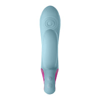 FemmeFunn Cora Rechargeable Silicone Thumping Dual Stimulation Vibrator Light Blue