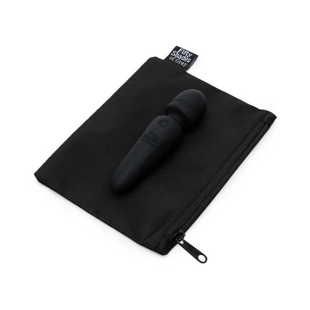 Fifty Shades of Grey Sensation Rechargeable Silicone Mini Wand Vibrator Black