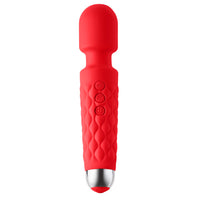 Luv Inc Lw96 Large Wand Rechargeable Flexible Silicone Vibrator Red