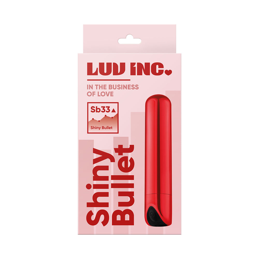 Luv Inc Sb33 Shiny Bullet Rechargeable Vibrator Red