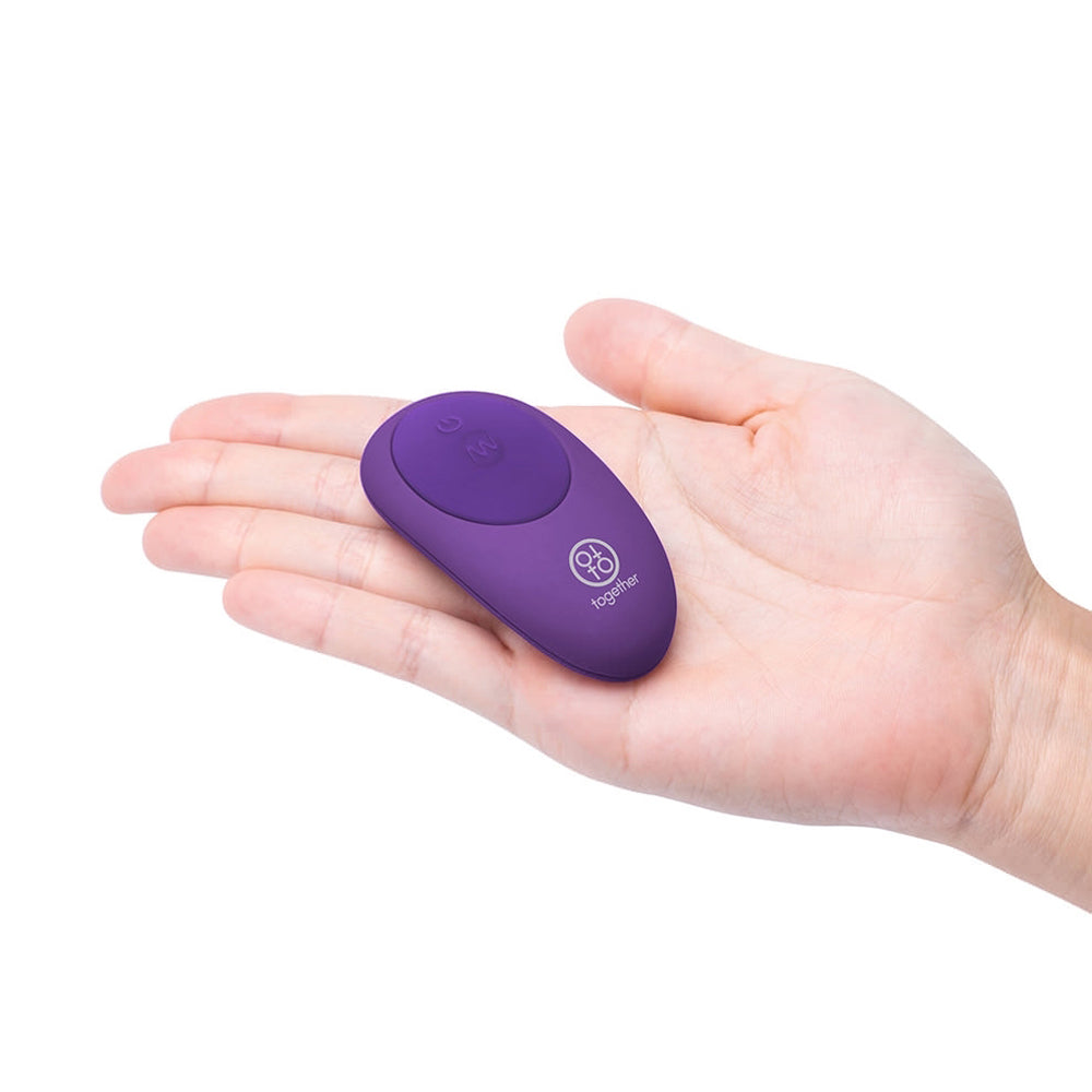 Together Couples Toy with Echo Function Rechargeable Remote-Controlled Silicone Dual Ended Rabbit Vibrator Purple