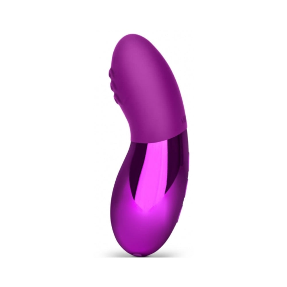 Le Wand Chrome Point Rechargeable Silicone Mini Vibrator Dark Cherry