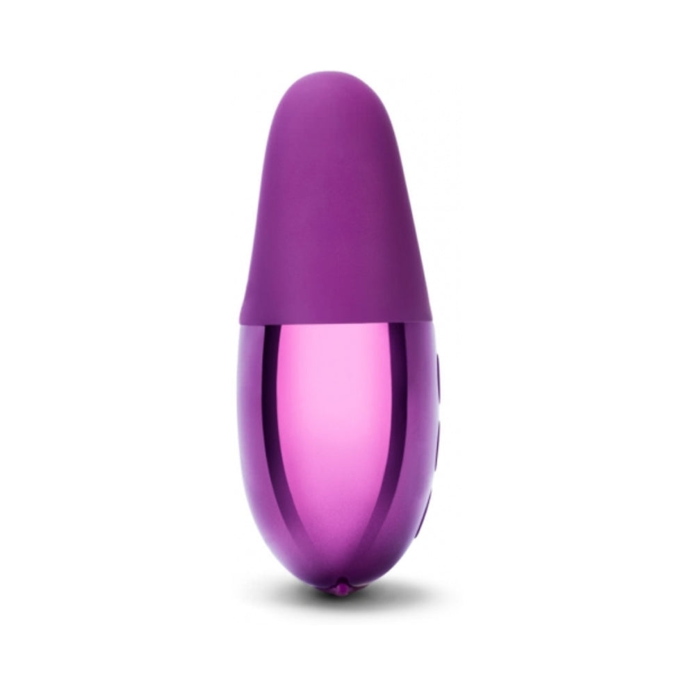 Le Wand Chrome Double Vibe Rechargeable Silicone Mini Vibrator Dark Cherry