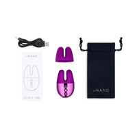 Le Wand Chrome Double Vibe Rechargeable Silicone Mini Vibrator Dark Cherry