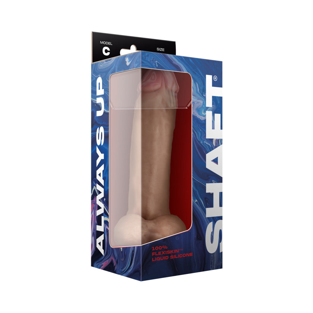 Shaft Model C 9.5 in. Dual Density Silicone Dildo with Balls & Suction Cup Pine