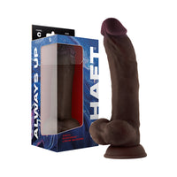 Shaft Model C 9.5 in. Dual Density Silicone Dildo with Balls & Suction Cup Mahogany