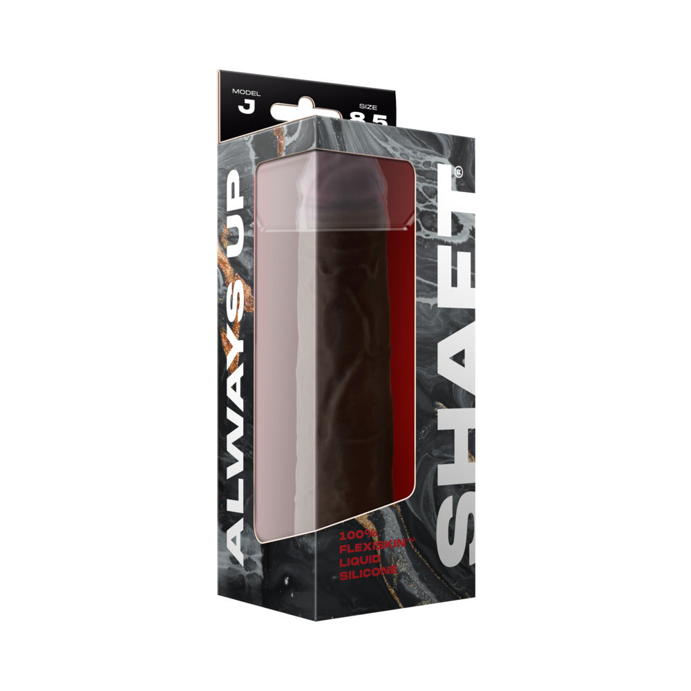 Shaft Model J 8.5 in. Dual Density Silicone Dildo with Suction Cup Mahogany