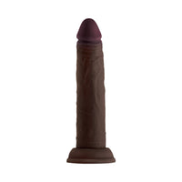 Shaft Model J 7.5 in. Dual Density Silicone Dildo with Suction Cup Mahogany