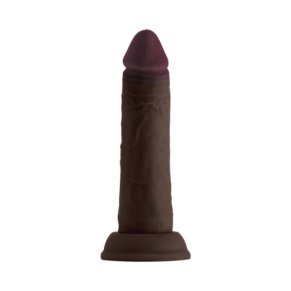 Shaft Model J 6.5 in. Dual Density Silicone Dildo with Suction Cup Mahogany