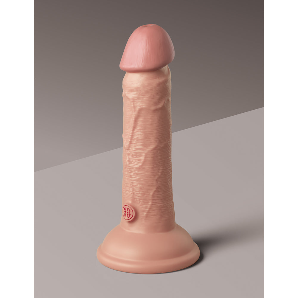 Pipedream King Cock Elite 6 in. Dual Density Silicone Cock Realistic Dildo With Suction Cup Beige