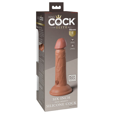 Pipedream King Cock Elite 6 in. Dual Density Silicone Cock Realistic Dildo With Suction Cup Tan