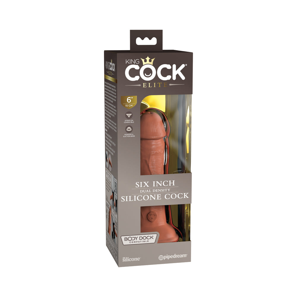 Pipedream King Cock Elite 7 in. Dual Density Silicone Cock Realistic Dildo With Suction Cup Tan