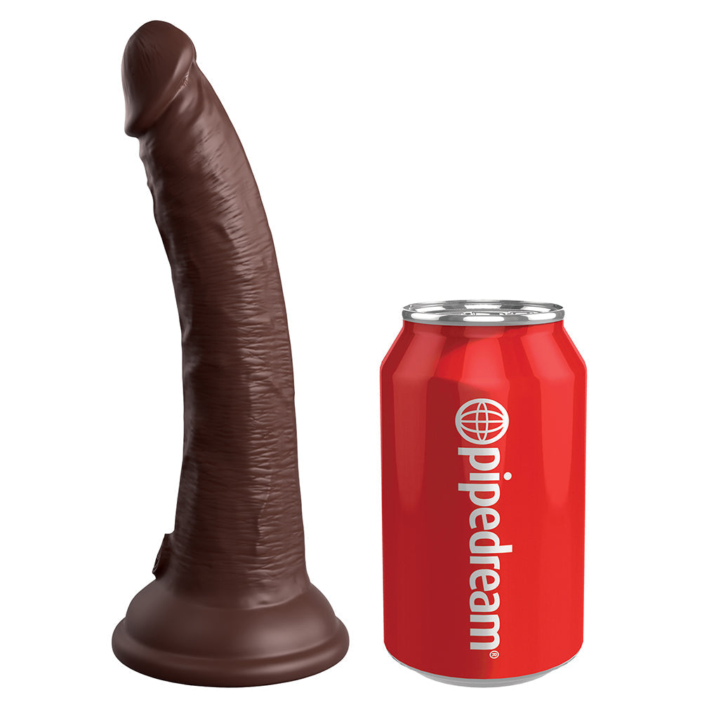 Pipedream King Cock Elite 7 in. Dual Density Silicone Cock Realistic Dildo With Suction Cup Brown