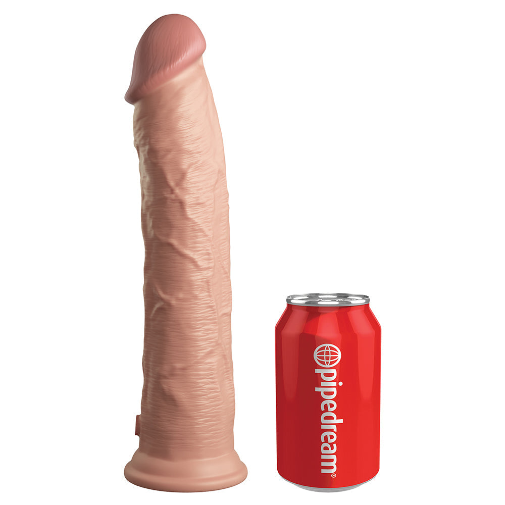 Pipedream King Cock Elite 11 in. Dual Density Silicone Cock Realistic Dildo With Suction Cup Beige