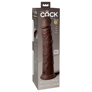 Pipedream King Cock Elite 11 in. Dual Density Silicone Cock Realistic Dildo With Suction Cup Brown