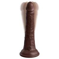 Pipedream King Cock Elite 7 in. Vibrating Dual Density Silicone Cock Rechargeable Remote-Controlled Realistic Dildo With Suction Cup Brown