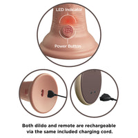 Pipedream King Cock Elite 9 in. Vibrating Dual Density Silicone Cock Rechargeable Remote-Controlled Realistic Dildo With Suction Cup Beige