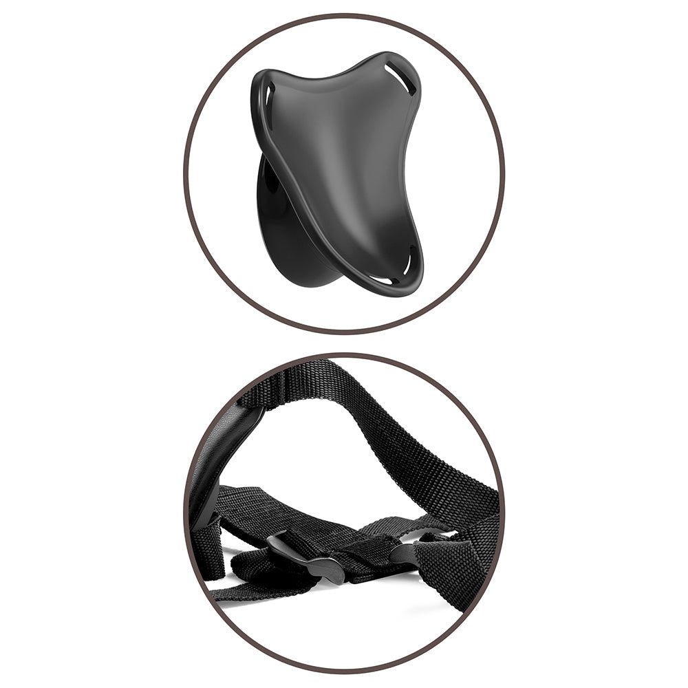 Pipedream King Cock Elite Beginner's Silicone Body Dock Kit With 6 in. Realistic Suction Cup Dildo Beige/Black