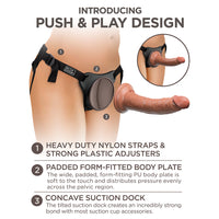 Pipedream King Cock Elite Comfy Silicone Body Dock Kit With 7 in. Realistic Suction Cup Dildo Tan/Black