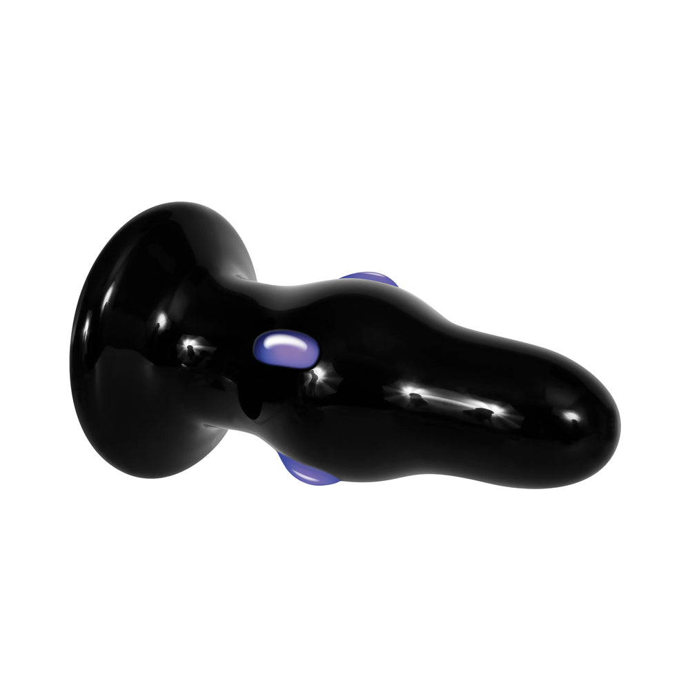 Adam & Eve Rear Rocker Rechargeable Vibrating Glass Anal Plug Black