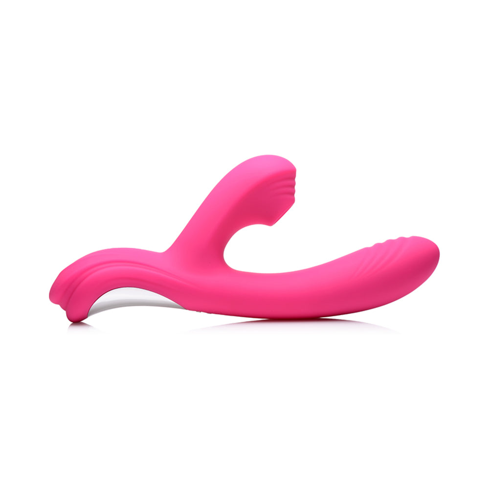 Curve Toys Power Bunny Shudders Rechargeable Silicone Suction Dual Stimulation Vibrator Pink