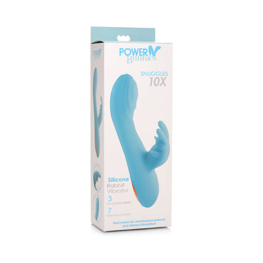 Curve Toys Power Bunny Snuggles Rechargeable Silicone Rabbit Vibrator Teal