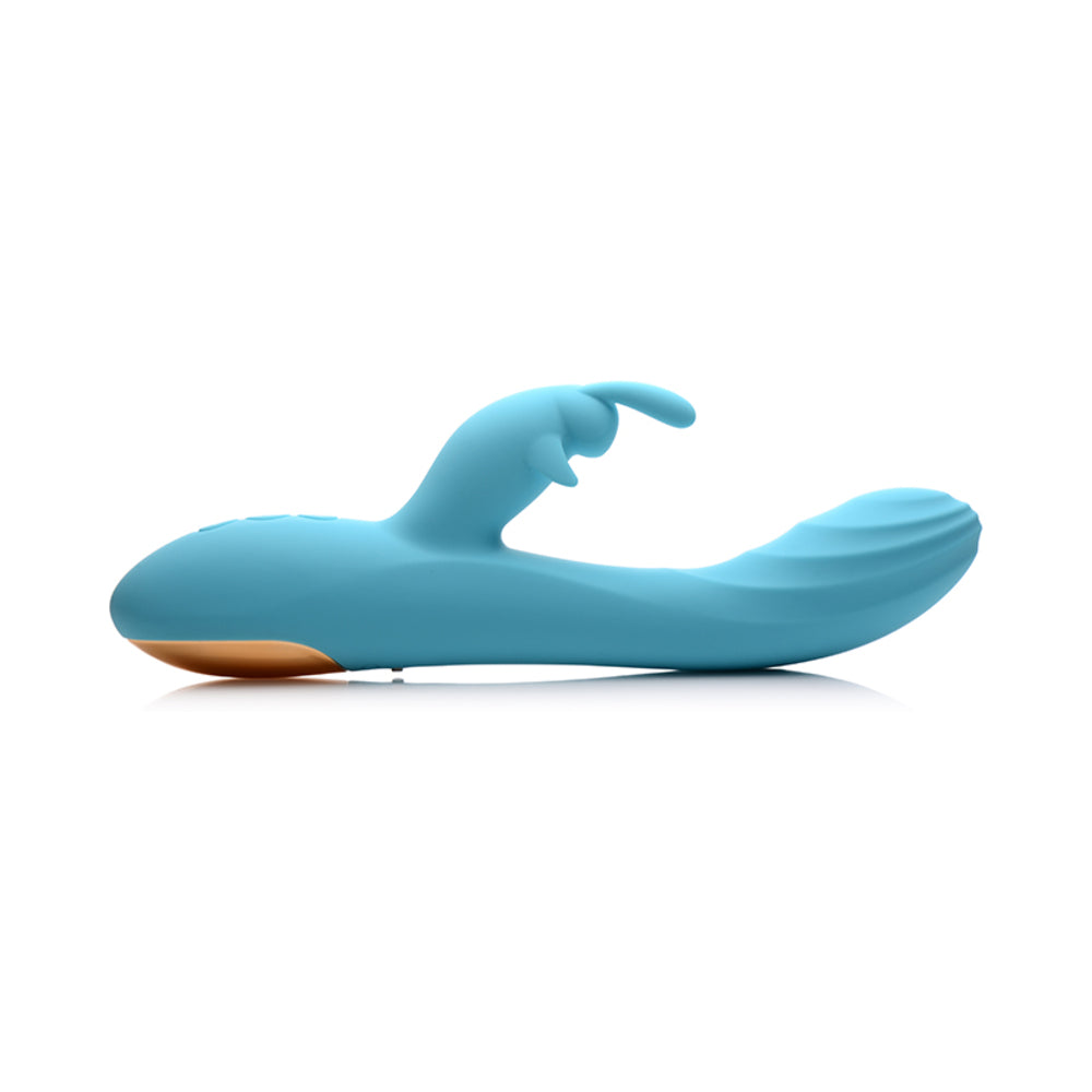 Curve Toys Power Bunny Snuggles Rechargeable Silicone Rabbit Vibrator Teal