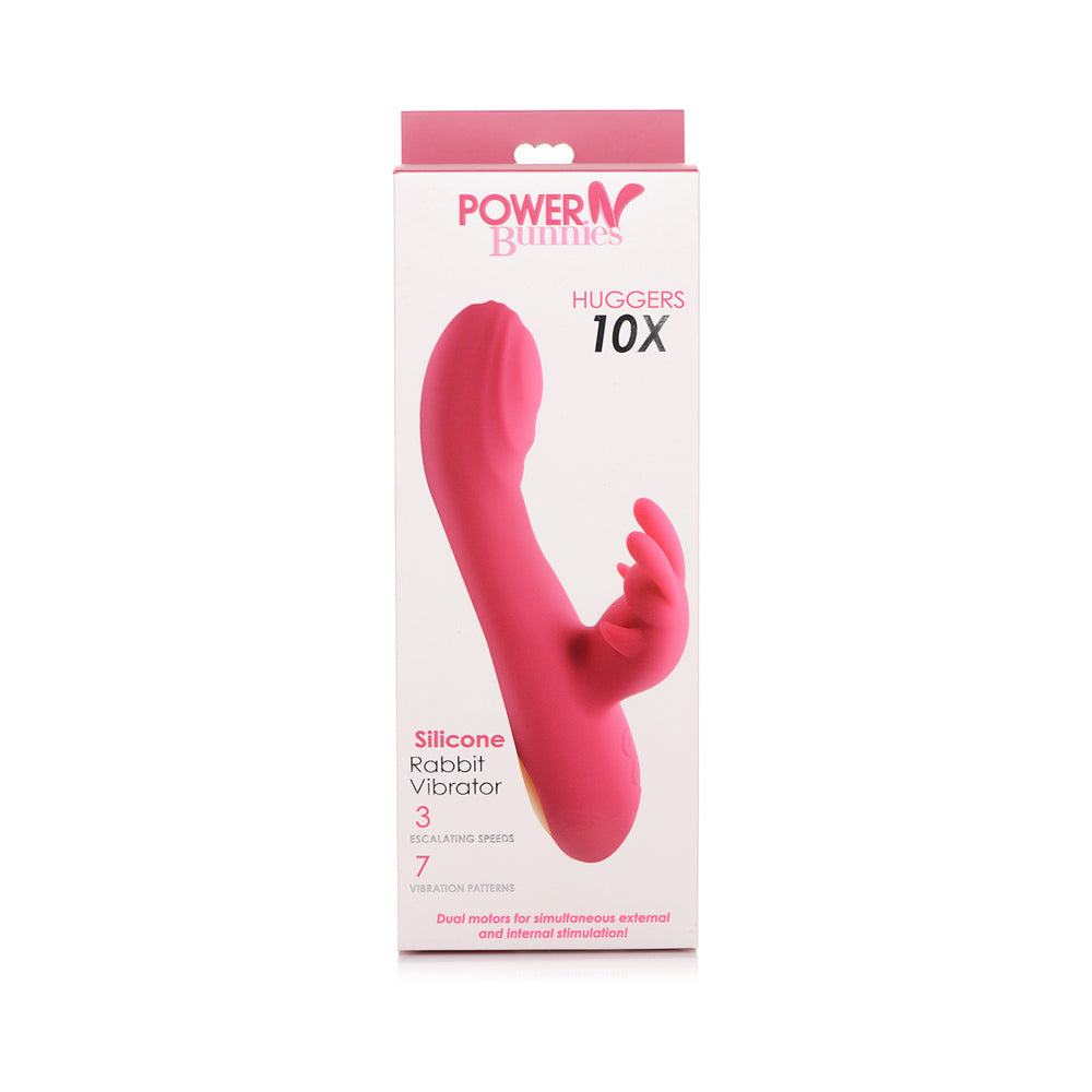 Curve Toys Power Bunny Huggers Rechargeable Silicone Rabbit Vibrator Red