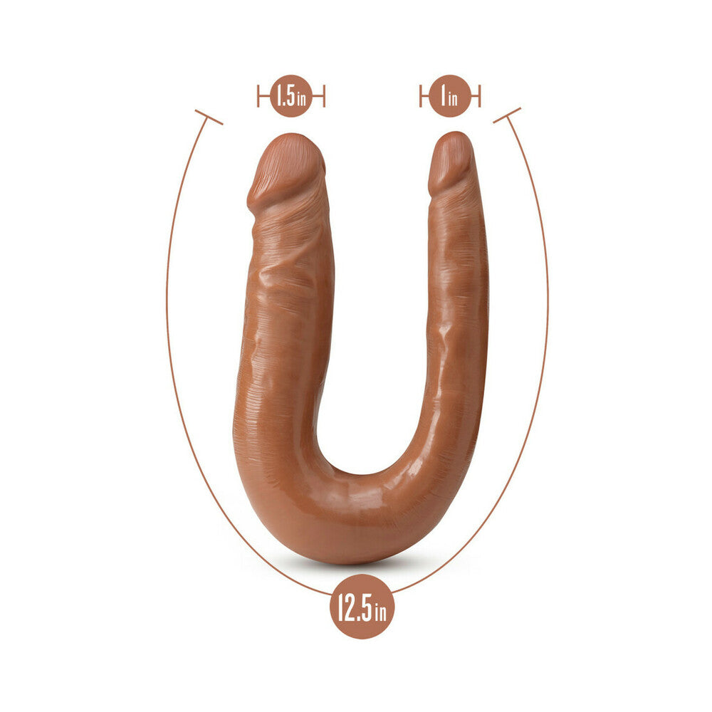 Blush Dr. Skin Mini Double Dong Realistic 12 in. Dual-Ended Dildo Tan