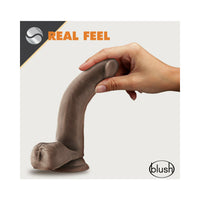 Blush Dr. Skin Glide Realistic 7 in. Self-Lubricating Dildo with Balls & Suction Cup Brown