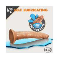 Blush Dr. Skin Glide Realistic 7.5 in. Self-Lubricating Dildo with Suction Cup Tan