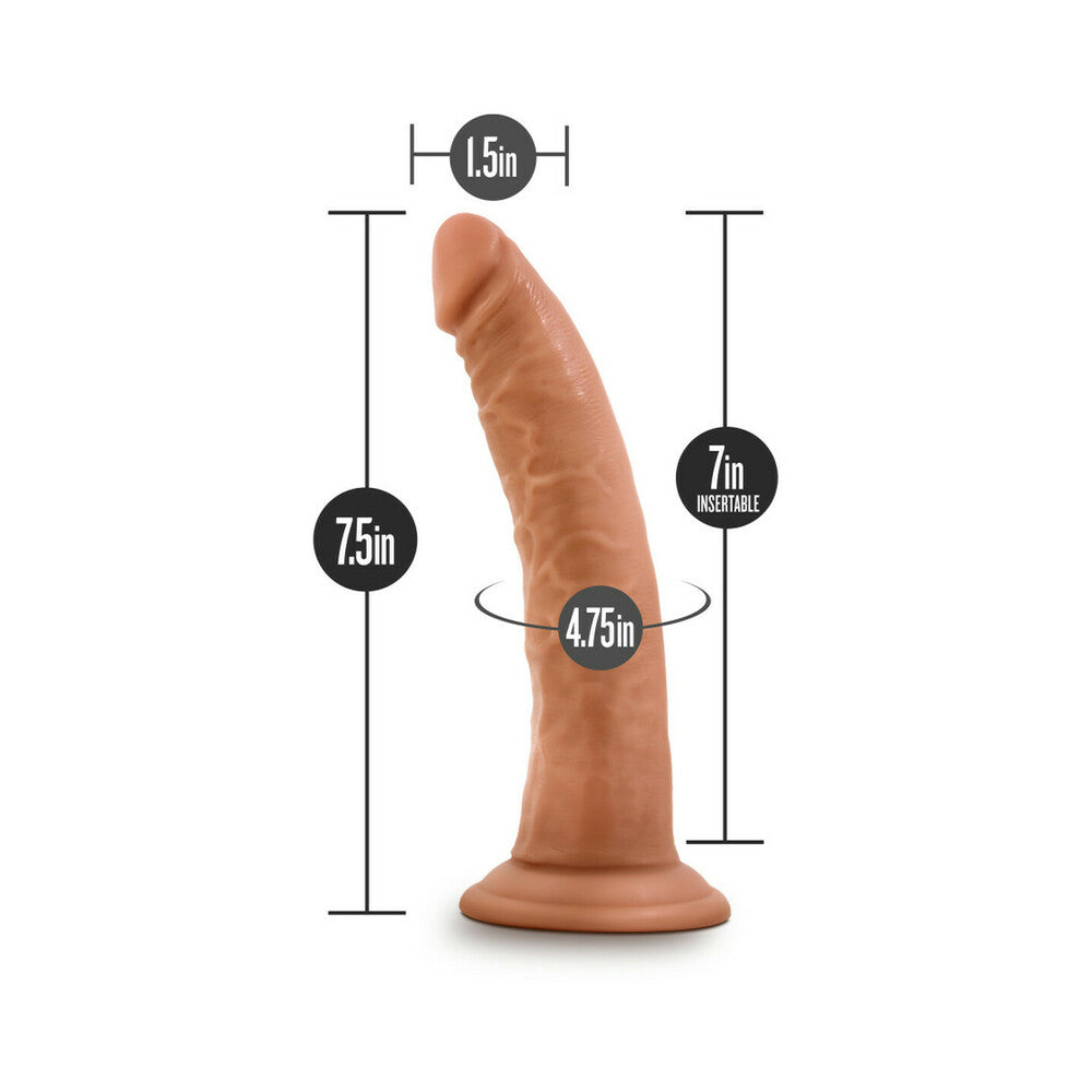 Blush Dr. Skin Glide Realistic 7.5 in. Self-Lubricating Dildo with Suction Cup Tan