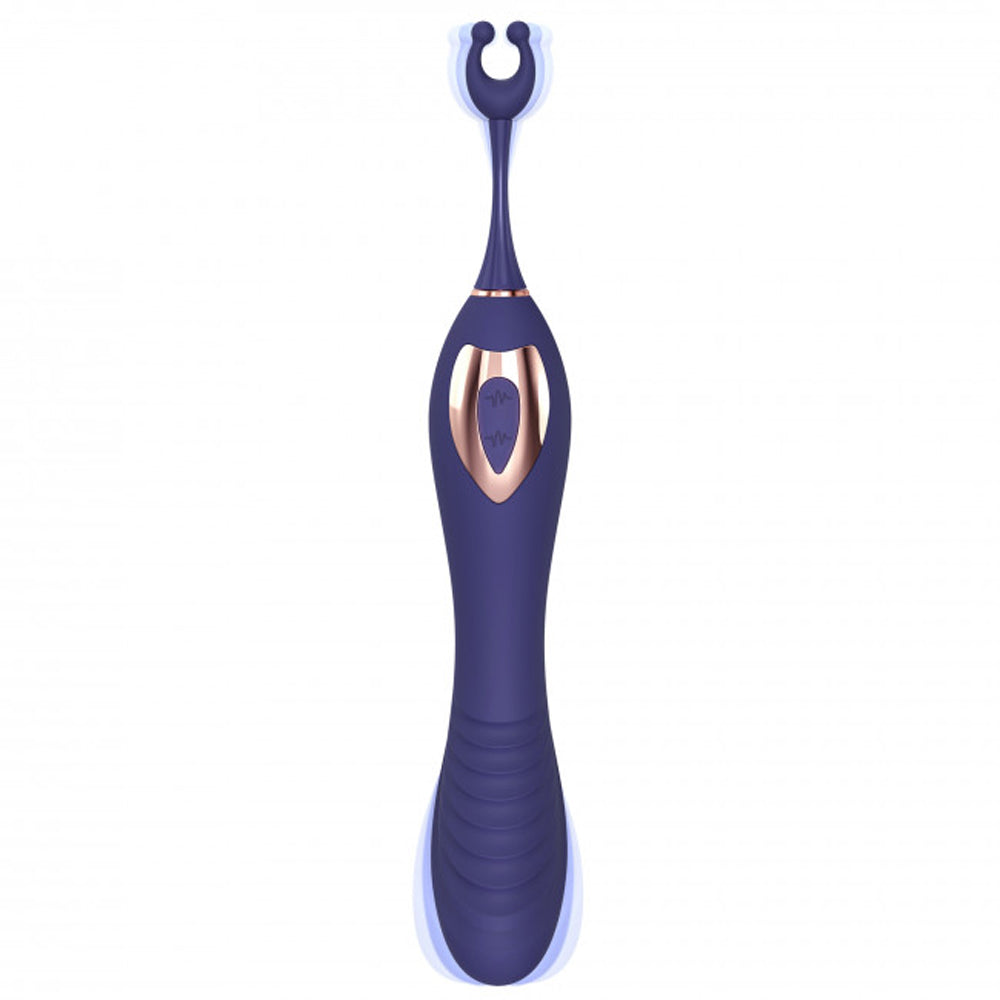 Love to Love O Mega Silicone Multi-Function Vibrator and Clitoral Stimulator Midnight Indigo