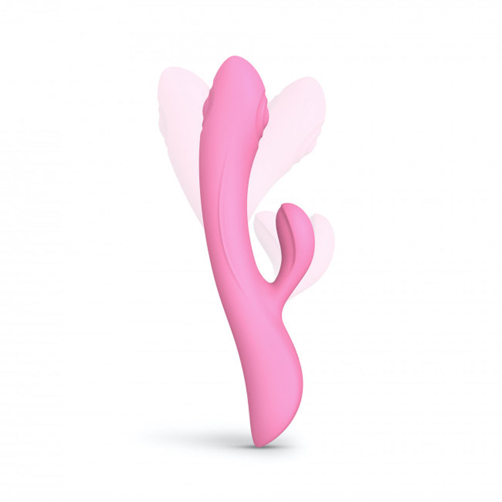 Love to Love Bunny & Clyde Rechargeable Tapping Rabbit Silicone Vibrator Pink Passion