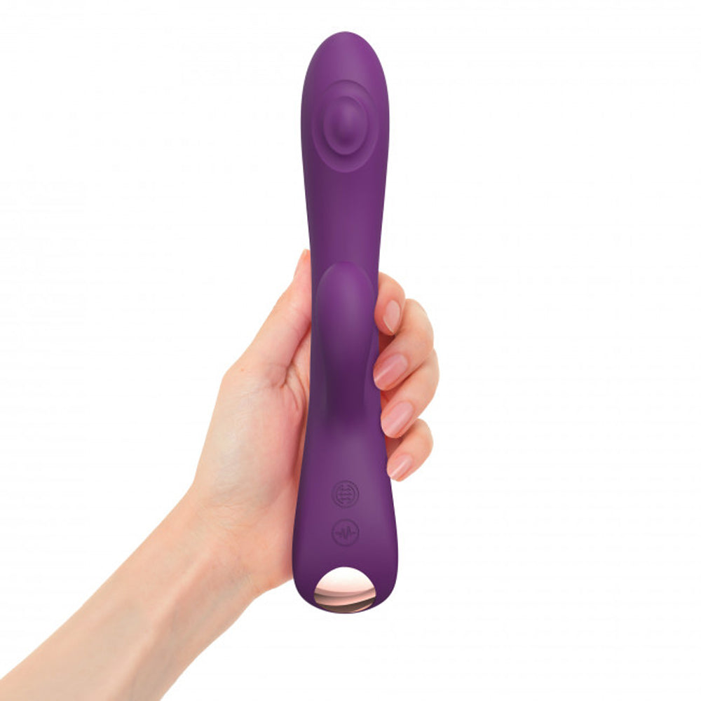 Love to Love Bunny & Clyde Rechargeable Tapping Rabbit Silicone Vibrator Purple Rain