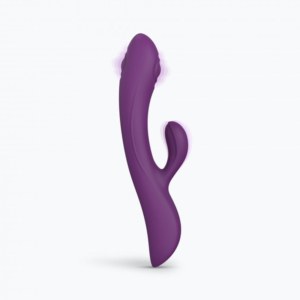 Love to Love Bunny & Clyde Rechargeable Tapping Rabbit Silicone Vibrator Purple Rain