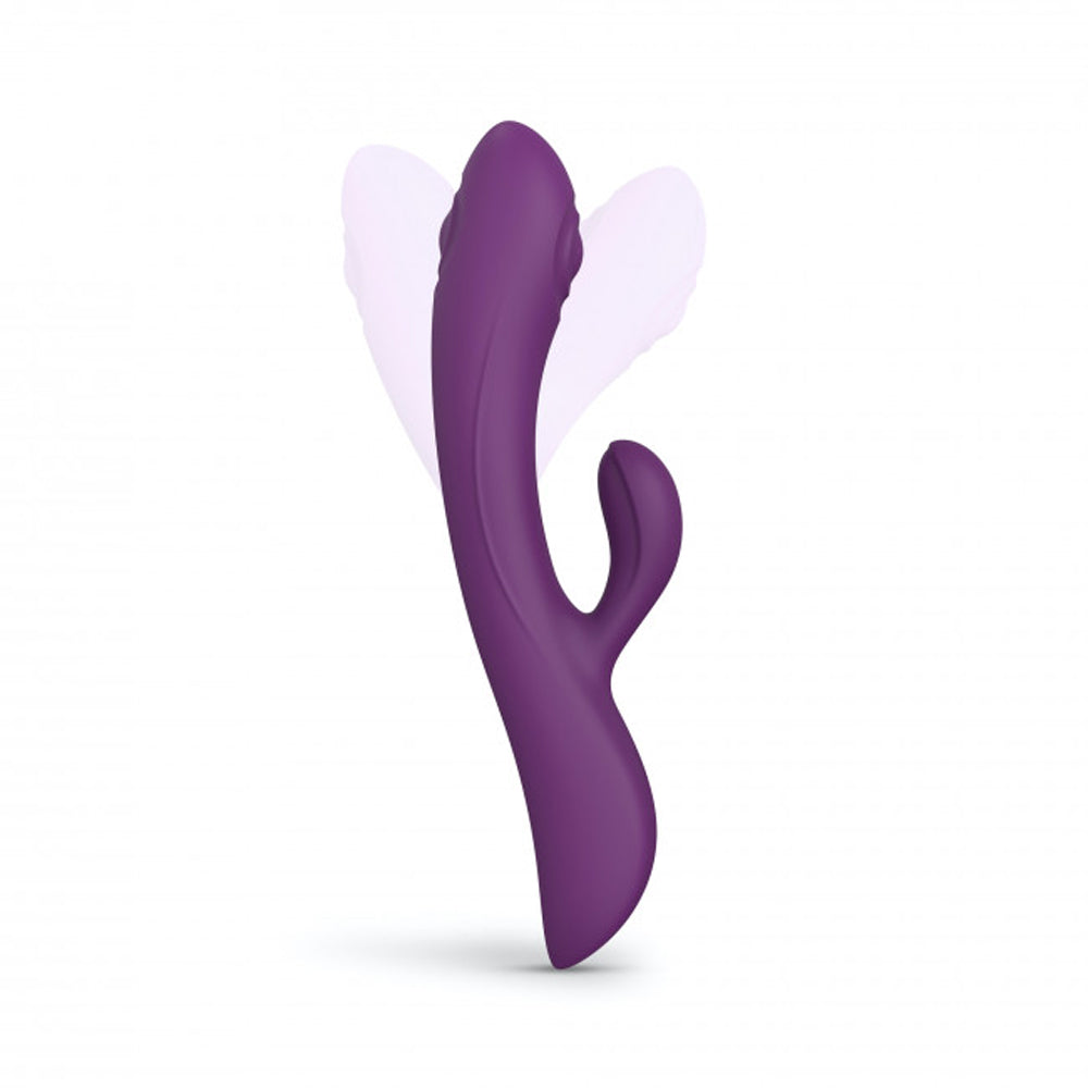 Love to Love Bunny & Clyde Rechargeable Tapping Rabbit Silicone Vibrator Purple Rain