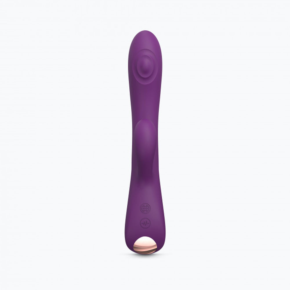 Love to Love Bunny & Clyde Rechargeable Tapping Rabbit Silicone Vibrator Purple Rain