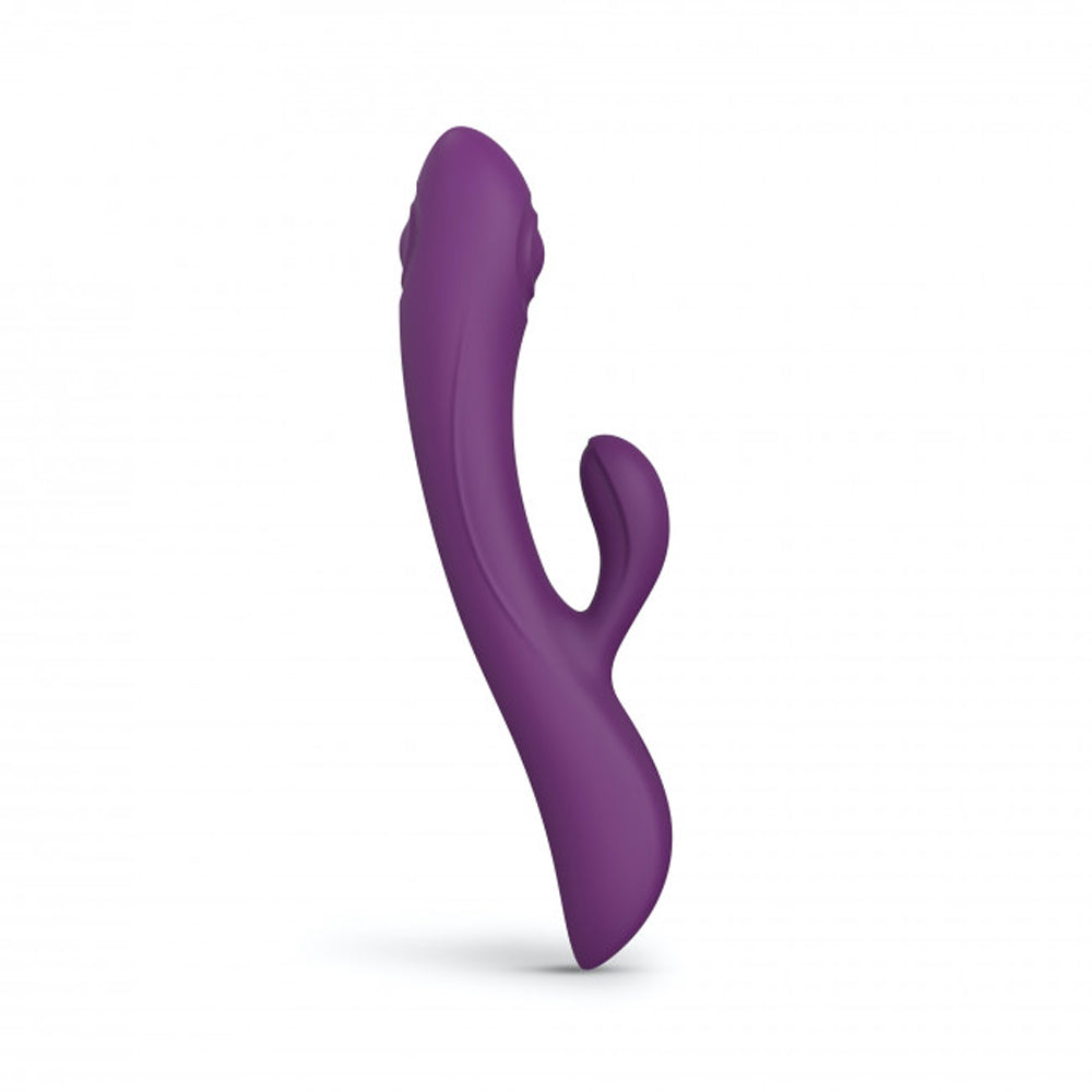 Love to Love Bunny & Clyde Rechargeable Tapping Rabbit Silicone Vibrator Purple Rain