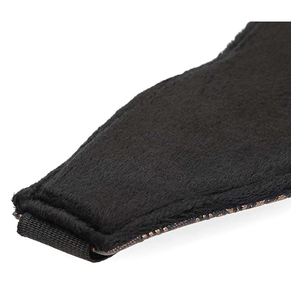 Blindfold Brown PU Floral Print With Faux Fur Lining