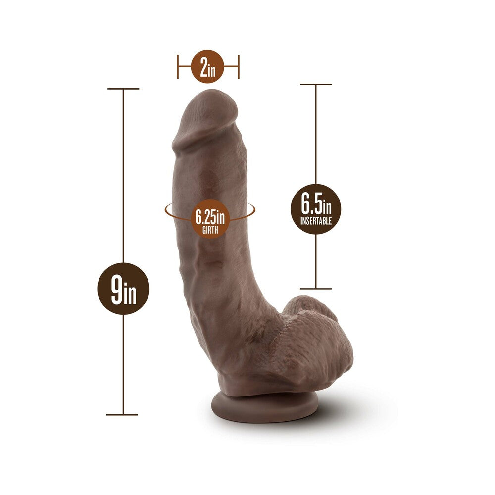 Blush Loverboy The Mechanic Realistic 9 in. Dildo with Balls & Suction Cup Brown